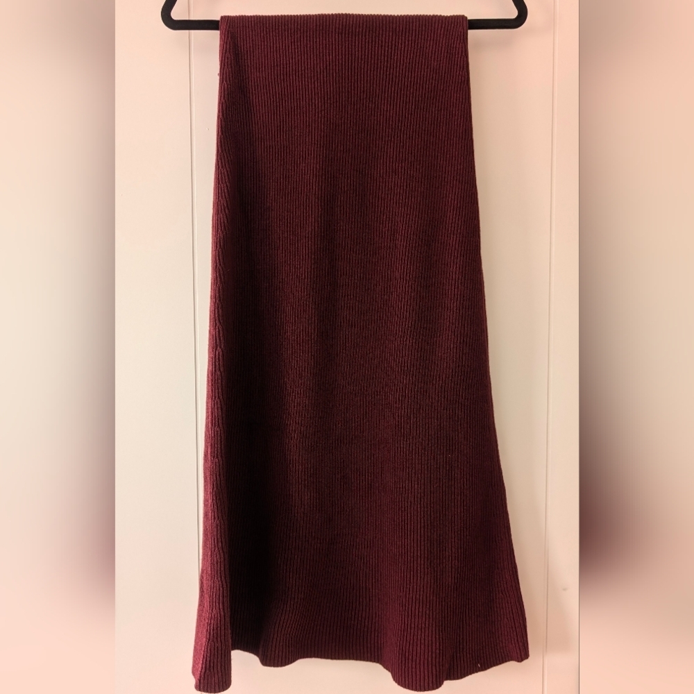 Sezane Naelle Skirt, Merino Wool, Burgundy, Size XS, NWT - Picture 4 of 9